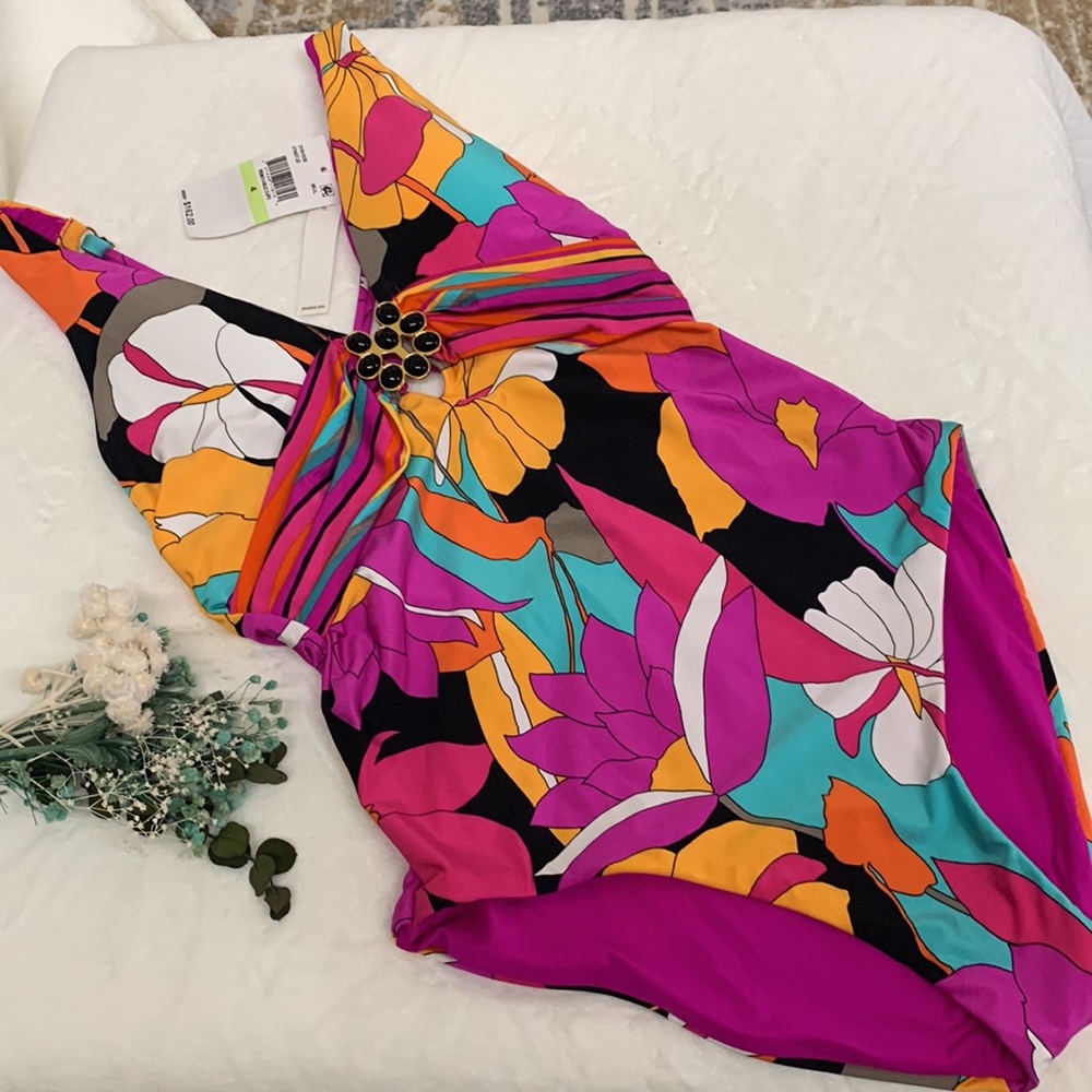 NWT TRINA TURK GEMINI PLUNGE MAILLOT - Picture 7 of 16